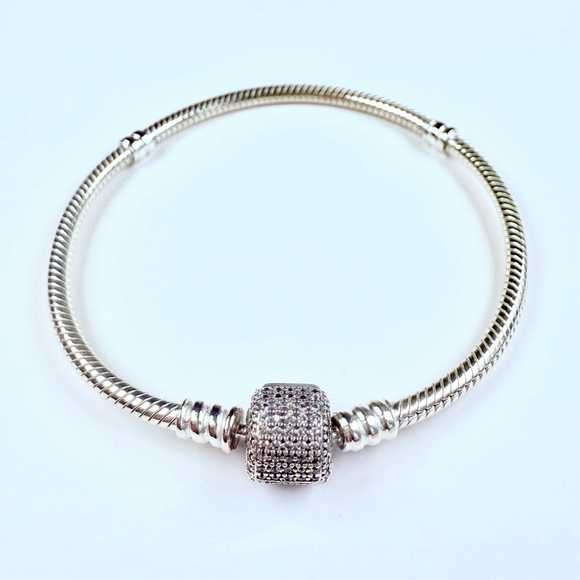 Pandora Moments Clasp Bracelet Clear Cubic Zirconia CZ Sterling Silver S925 ALE - Picture 2 of 6